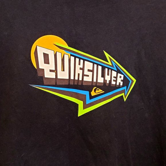 Vintage Quicksilver Echelon Slim Fit Tee Size XL Spellout Logo Design 90s Retro - Picture 2 of 7